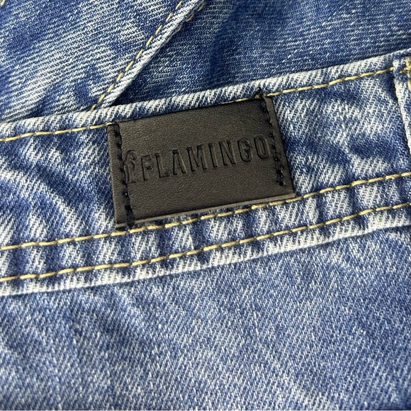 NWT Flamingo Womens Raw Hem Straight Leg Ankle Jeans Distressed Denim Size Large - Picture 7 of 10